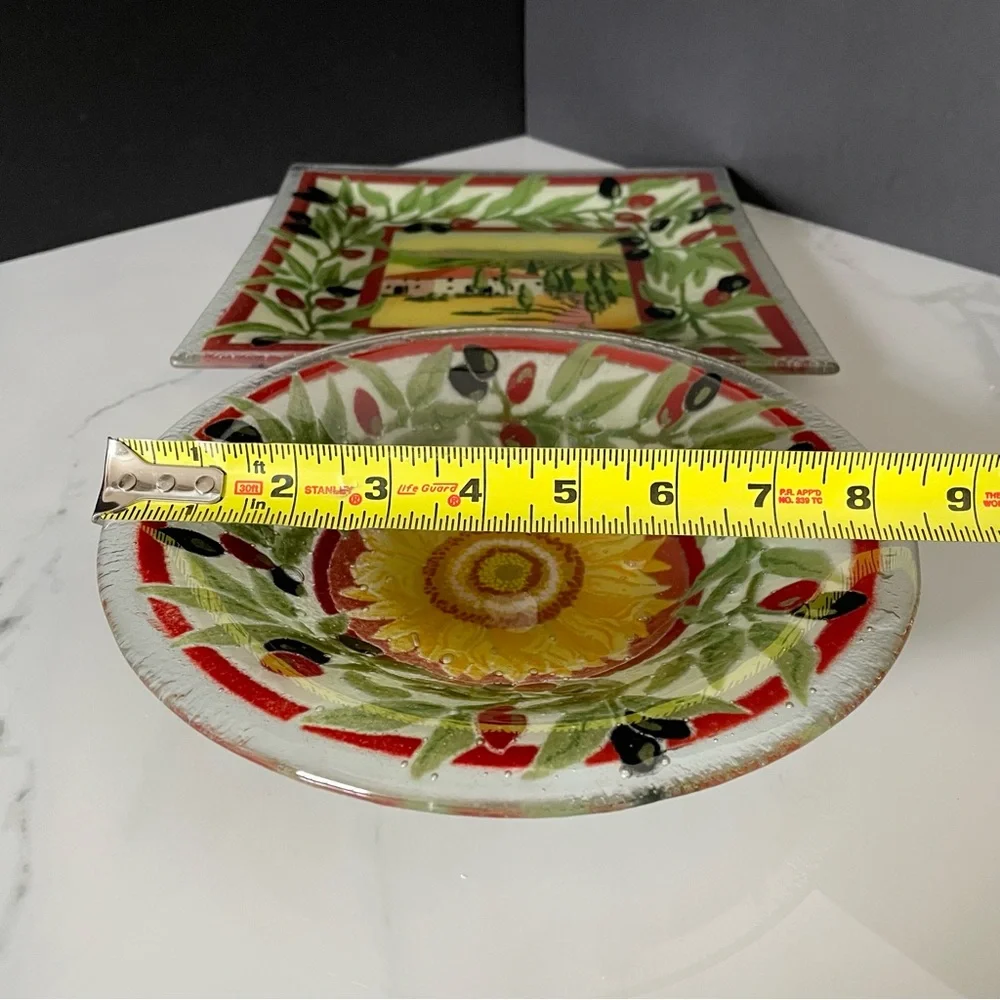 Vineyard Olive Plate & Bowl by Peggy Karr